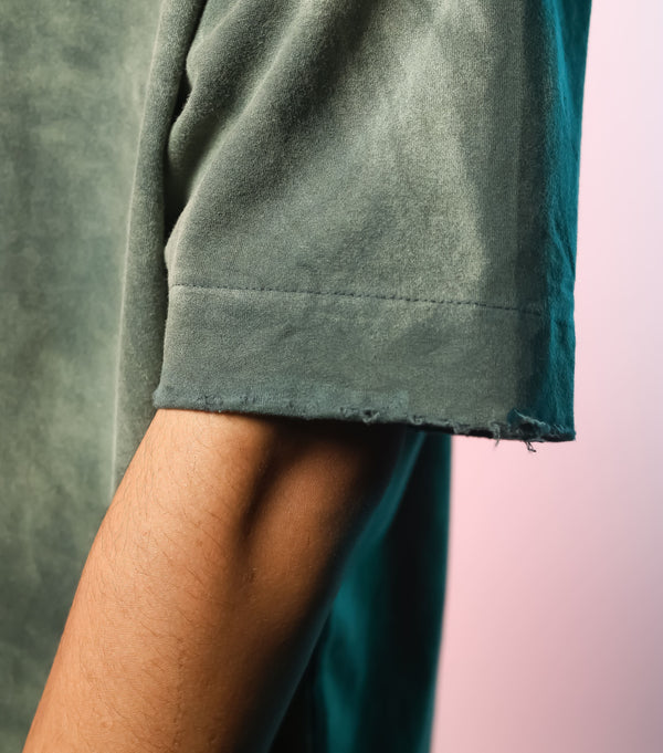Green Washed Basic Oversized T-shirt