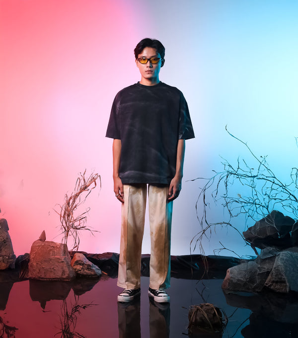 Black Washed Basic Oversized T-shirt