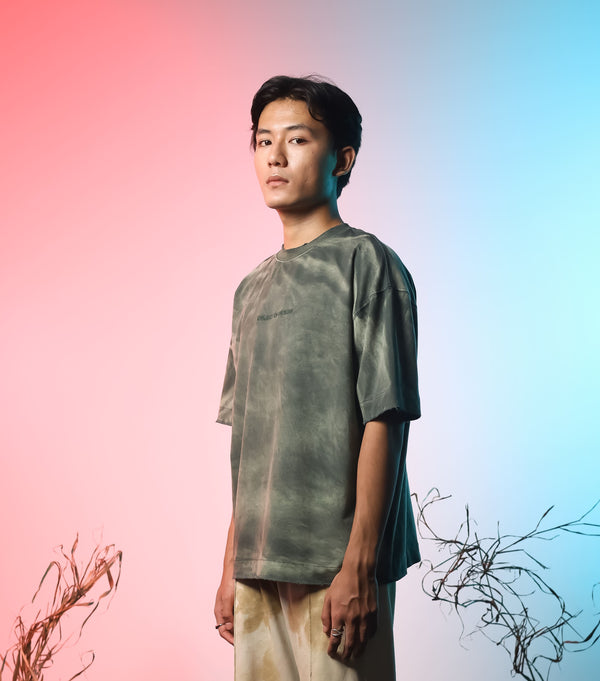 Green Washed Basic Oversized T-shirt