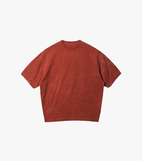 Red Washed Basic Oversized T-shirt