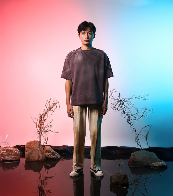 Mauve Washed Basic Oversized T-shirt