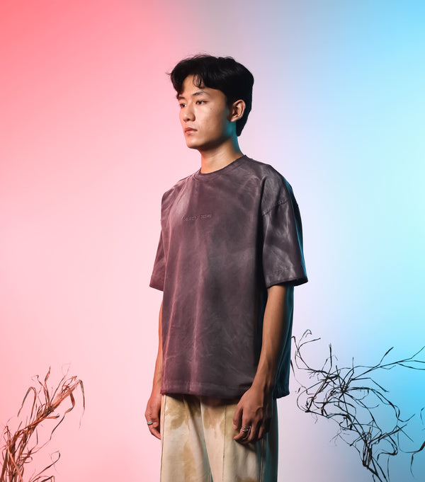 Mauve Washed Basic Oversized T-shirt