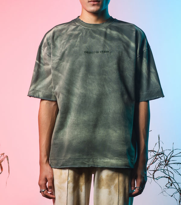 Green Washed Basic Oversized T-shirt