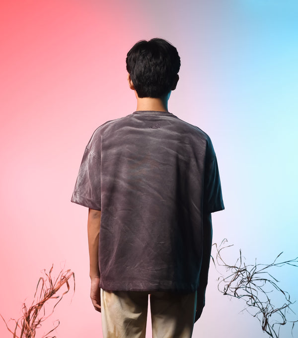 Mauve Washed Basic Oversized T-shirt