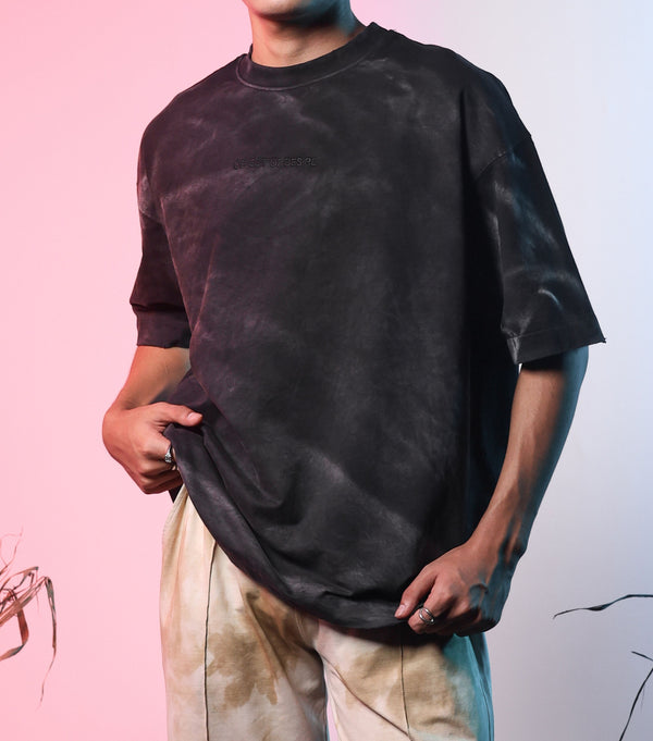 Black Washed Basic Oversized T-shirt